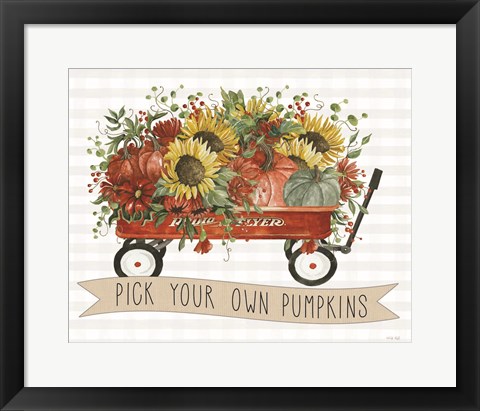 Framed Pick Your Own Pumpkins Wagon Print