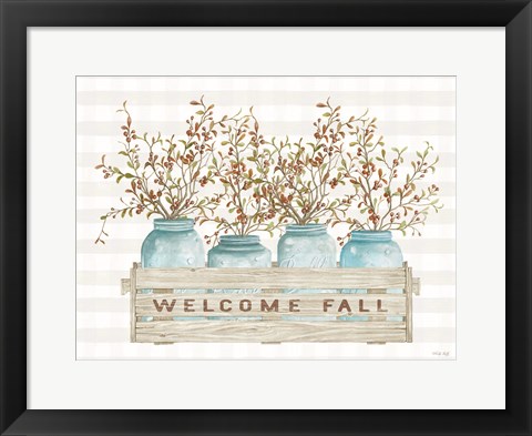 Framed Welcome Fall Jars Print