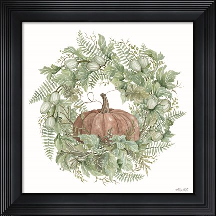 Framed Pumpkin Wreath I Print