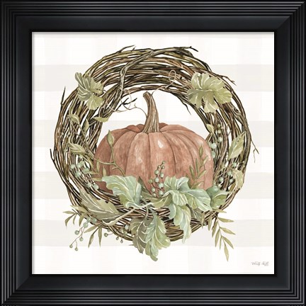 Framed Pumpkin Wreath II Print