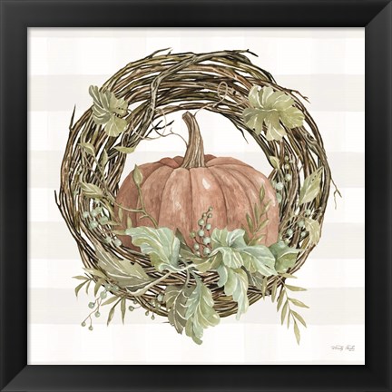 Framed Pumpkin Wreath II Print