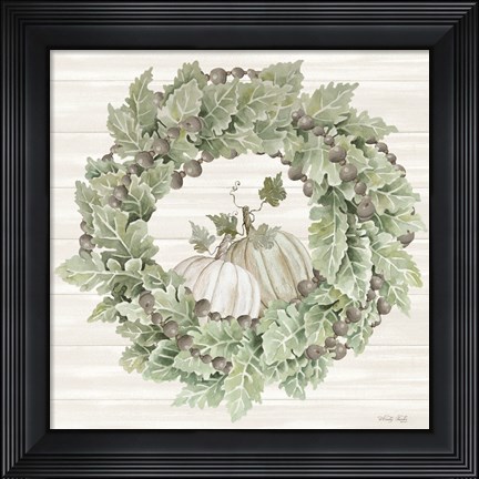 Framed Pumpkin Wreath III Print