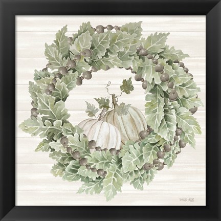 Framed Pumpkin Wreath III Print