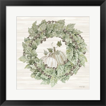 Framed Pumpkin Wreath III Print