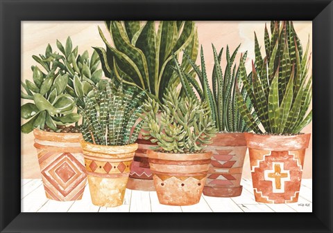 Framed Aztec Potted Plants Print