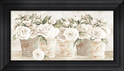Framed Potted Roses Print
