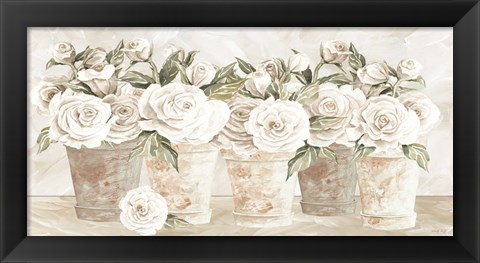 Framed Potted Roses Print