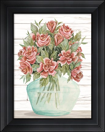 Framed Farmhouse Flowers IV Print