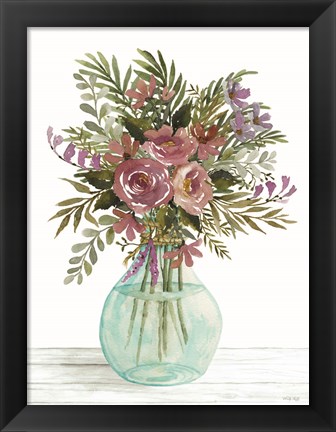 Framed Purple Blush Bouquet I Print