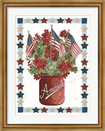 Framed Patriotic Flowers Print