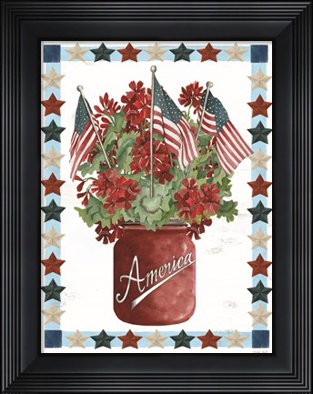 Framed Patriotic Flowers Print
