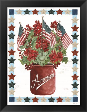 Framed Patriotic Flowers Print