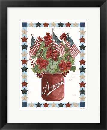 Framed Patriotic Flowers Print