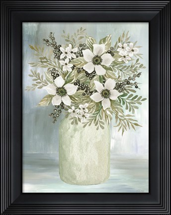 Framed White Blooms I Print