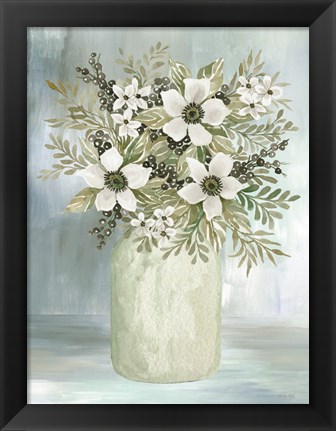 Framed White Blooms I Print