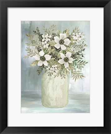 Framed White Blooms I Print