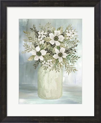 Framed White Blooms I Print