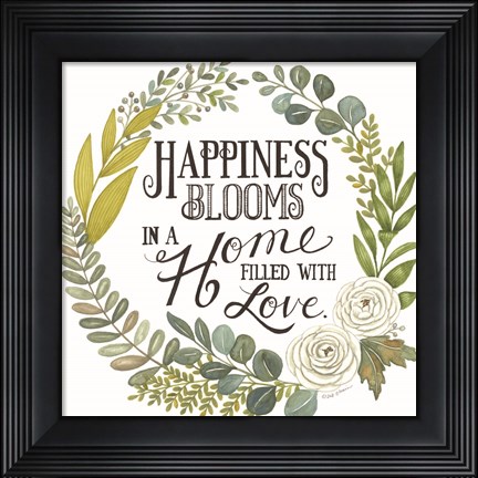Framed Happiness Blooms Print
