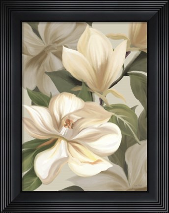 Framed Magnolia Blossoms I Print