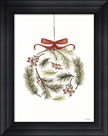Framed Evergreen Ornament III Print