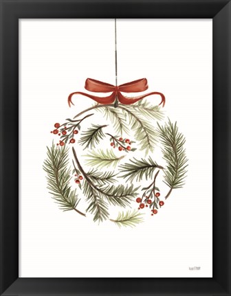 Framed Evergreen Ornament III Print