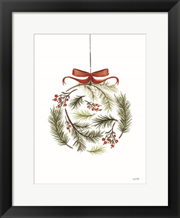 Framed Evergreen Ornament III Print