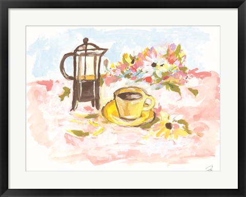Framed Good Morning for Coffee Print