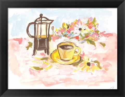 Framed Good Morning for Coffee Print