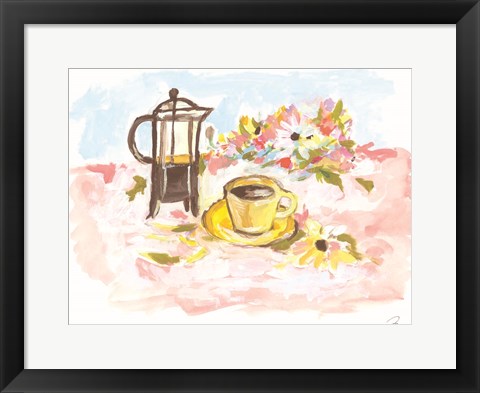 Framed Good Morning for Coffee Print