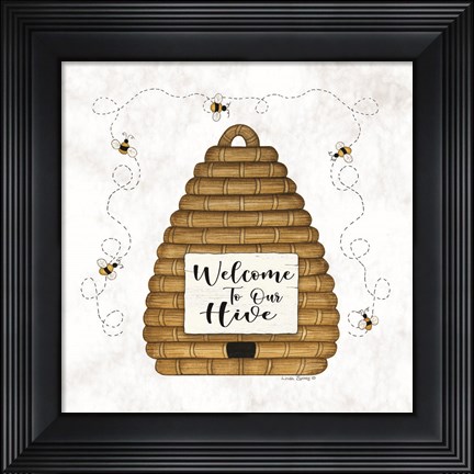 Framed Welcome to Our Hive Print