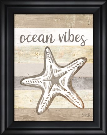 Framed Ocean Vibes Starfish Print