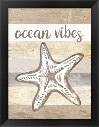 Framed Ocean Vibes Starfish Print