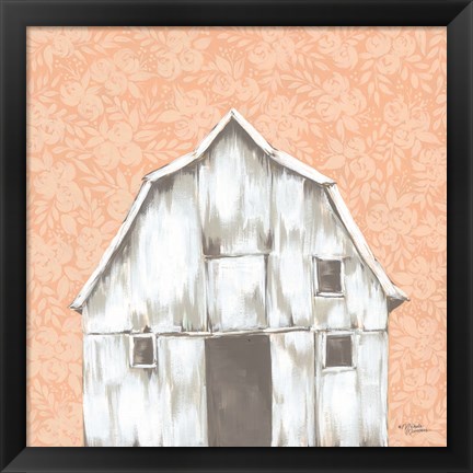 Framed Peaches &amp; Cream Barn Print