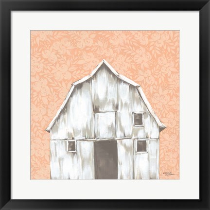 Framed Peaches &amp; Cream Barn Print