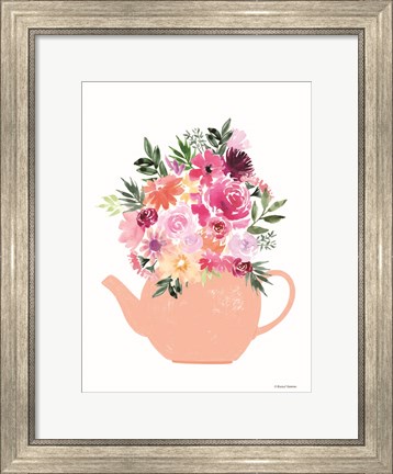 Framed Floral Teapot Print