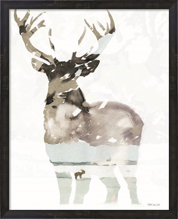 Framed Elk Impression 1 Print