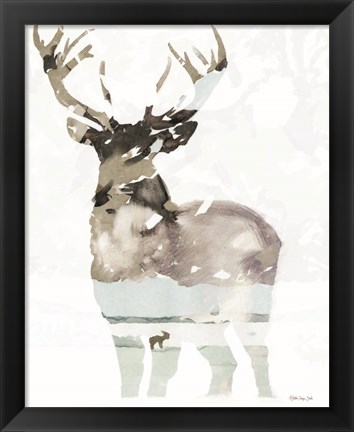 Framed Elk Impression 1 Print