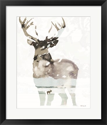 Framed Elk Impression 1 Print