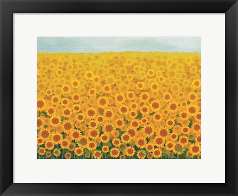 Framed Field of Sunflowers Print