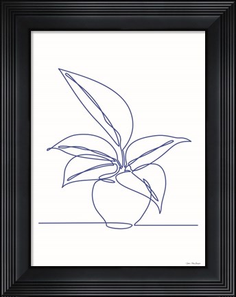 Framed One Line Plant I Print