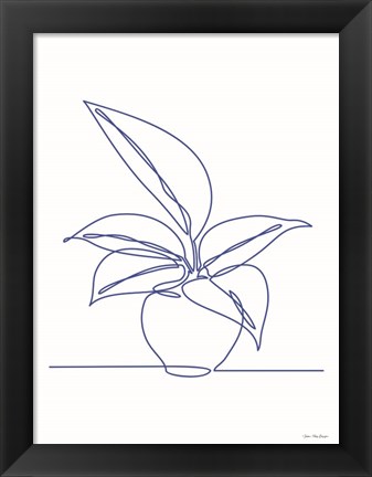 Framed One Line Plant I Print