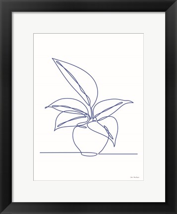 Framed One Line Plant I Print