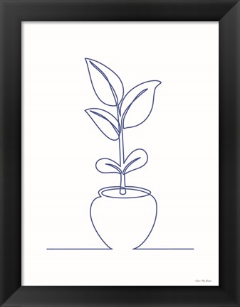 Framed One Line Plant II Print