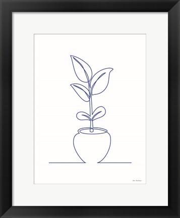 Framed One Line Plant II Print