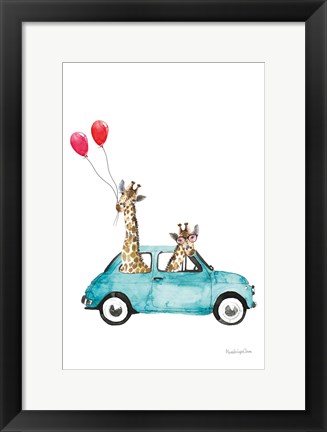 Framed Giraffe Joy Ride III Print