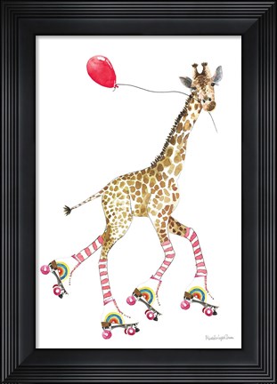 Framed Giraffe Joy Ride II Print