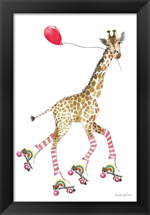 Framed Giraffe Joy Ride II Print