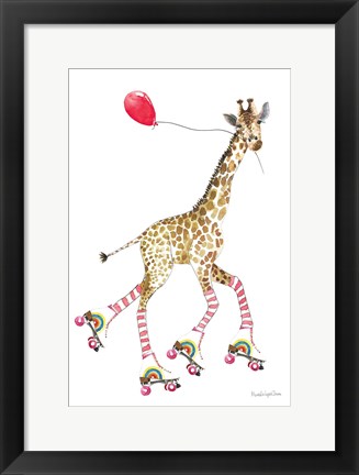 Framed Giraffe Joy Ride II Print