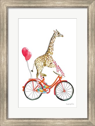 Framed Giraffe Joy Ride I Print