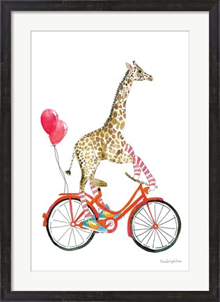 Framed Giraffe Joy Ride I Print